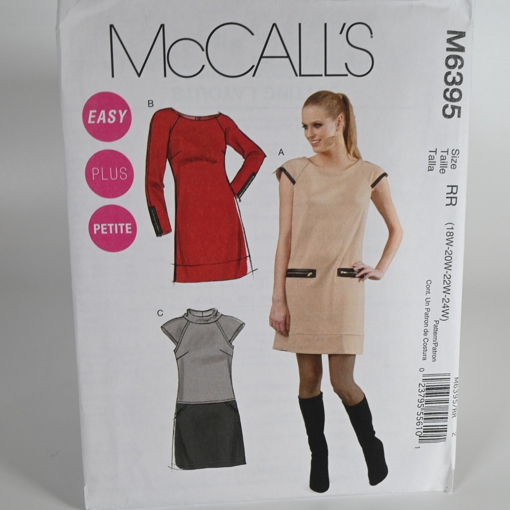 McCall's Sewing Pattern M6395 Women RR 18W-24W Uncut Factory Folded